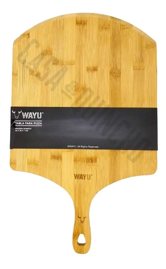 TABLA PIZZA DE MADERA DE BAMBOO WAYU COLOR CAFE - 4