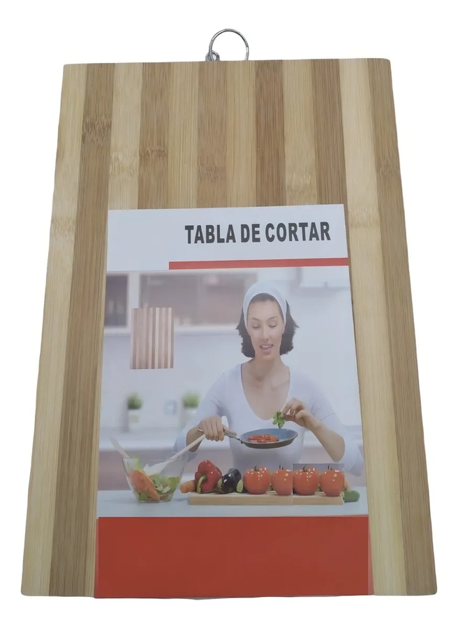 TABLA PARA PICAR DE BAMBU CON ARGOLLA 32X22X2 CM TABLA DE BAMBU - 3