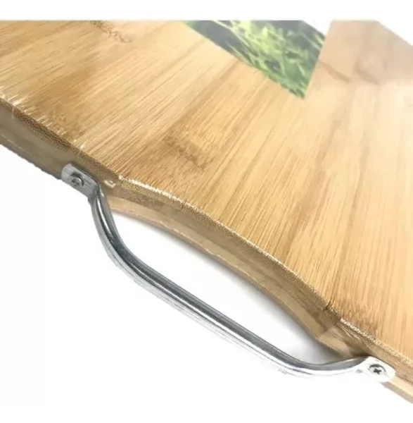TABLA BAMBU PARA CORTAR PICAR CARNE VERDURAS ASADO 26X36CM RECTANGULAR MADERA - 1