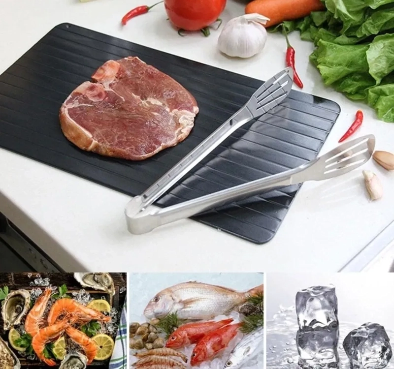 TABLA PLANCHA DESCONGELADORA DE CARNE PESCADO TODO LISO NEGRO - 1