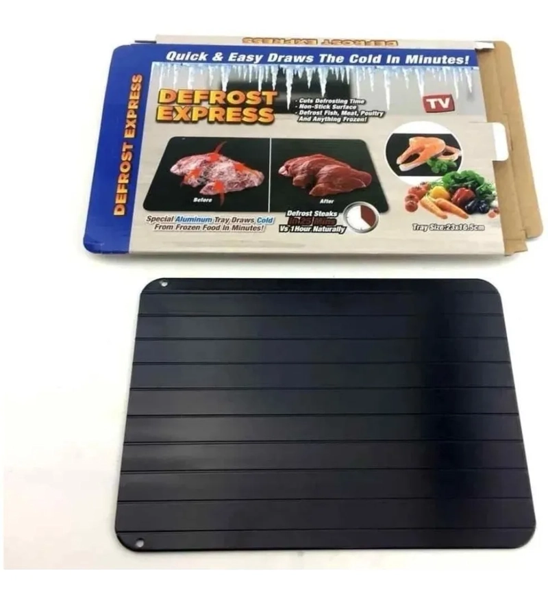 TABLA PLANCHA DESCONGELADORA DE CARNE PESCADO TODO LISO NEGRO - 2