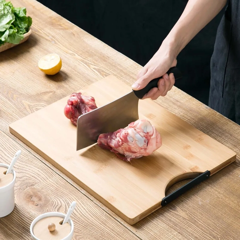 TABLA DE CORTAR DE MADERA BAMBU CARNE Y VERDURAS PICOTEO 38X28CM - 2