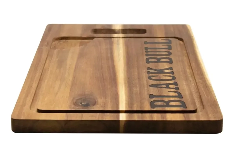 TABLA PARA PICAR PARRILLERA MADERA BLACK BULL 45CM - ASADOS COLOR MARRON LISO - 1