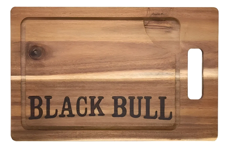 TABLA PARA PICAR PARRILLERA MADERA BLACK BULL 45CM - ASADOS COLOR MARRON LISO - 2