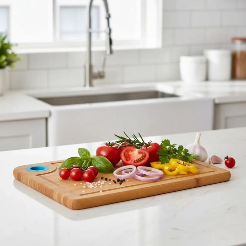 TABLA DE MADERA PARA PICAR BAMBU TABLA VEGETALES ASADOS - 1