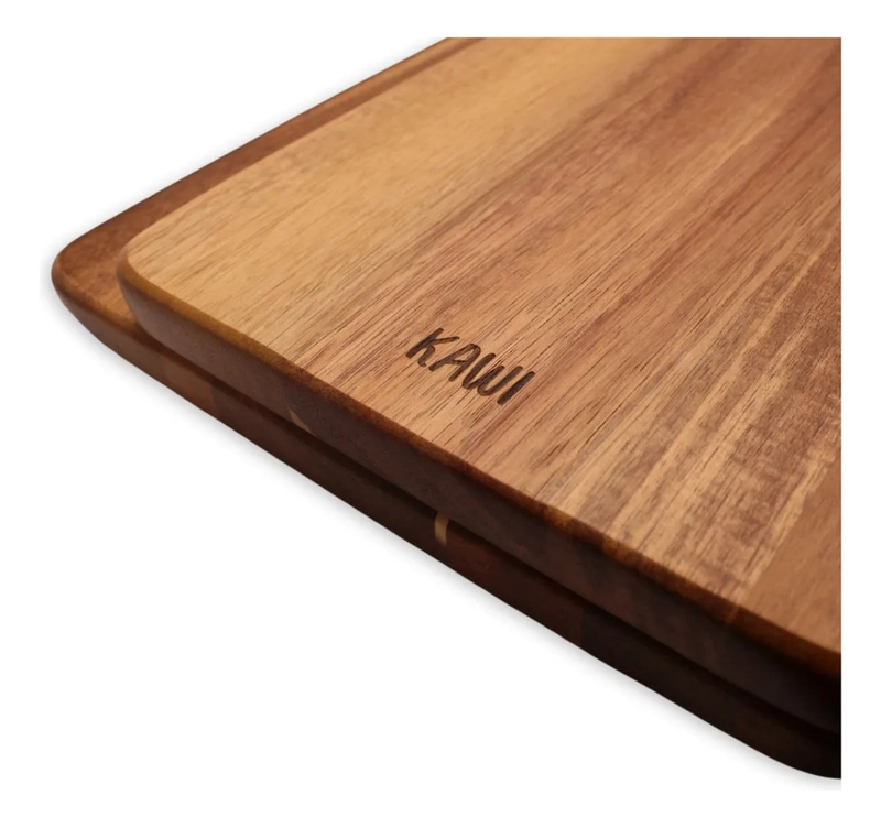 SET 2 TABLAS PARA APERITIVO DE MADERA DE ACACIA KAWI® COLOR CAFE - 1