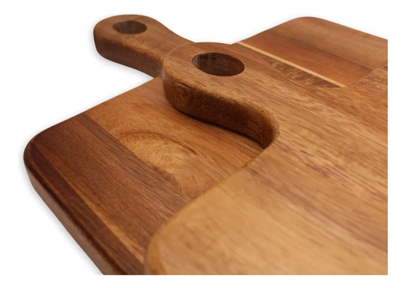 SET 2 TABLAS PARA APERITIVO DE MADERA DE ACACIA KAWI® COLOR CAFE - 3