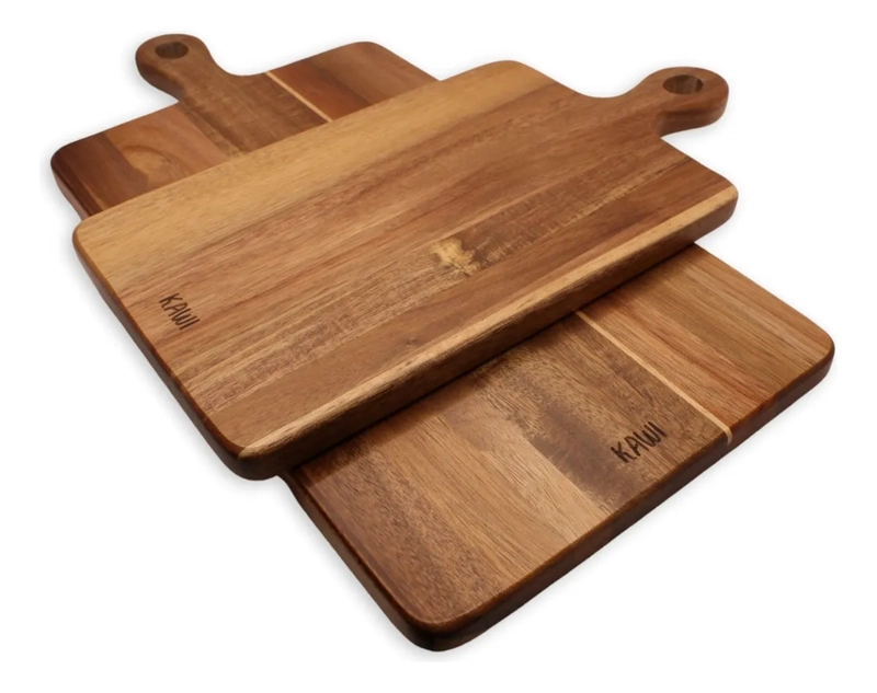 SET 2 TABLAS PARA APERITIVO DE MADERA DE ACACIA KAWI® COLOR CAFE - 4