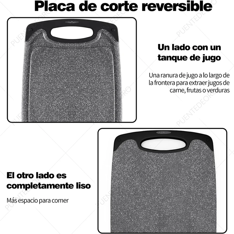 TABLA PARA CORTAR DE COCINA 3PCS SET NEGRO ANTIDESLIZANTES - 3