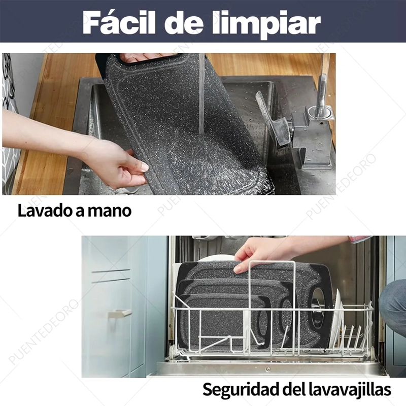 TABLA PARA CORTAR DE COCINA 3PCS SET NEGRO ANTIDESLIZANTES - 5