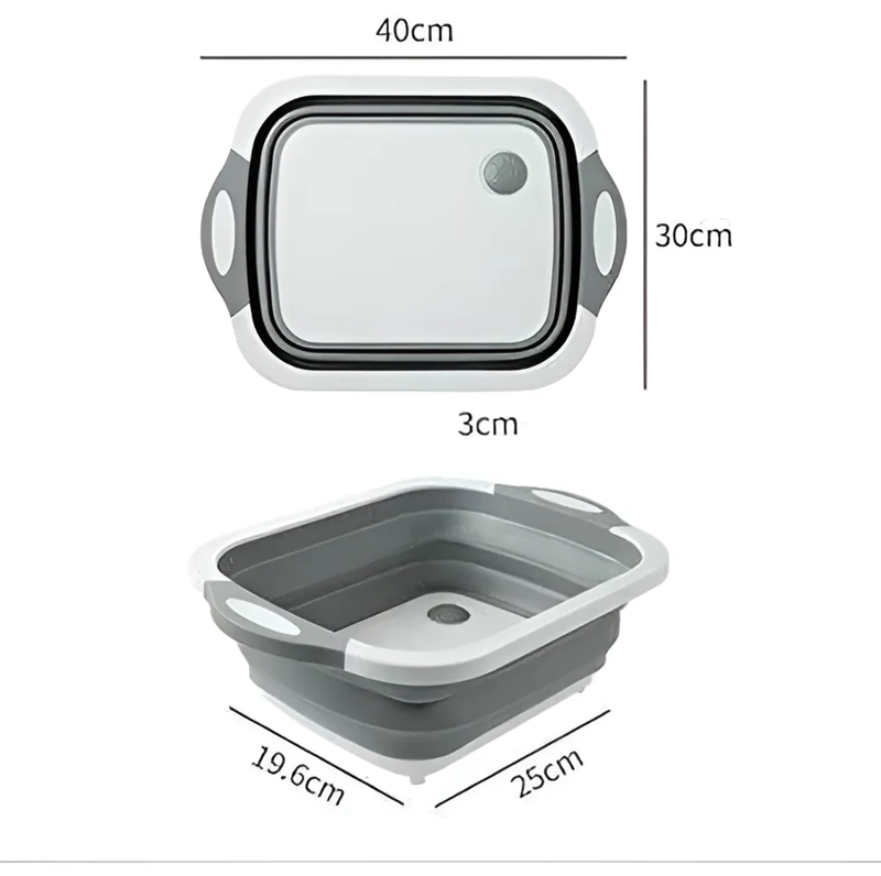 COMPRE JA FACIL ESCURRIDOR DE SILICONA MULTIUSOS PARA COCINA Y TABLA DE CORTAR COLOR GRIS - 3