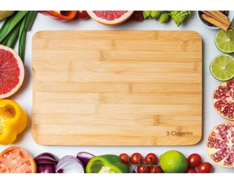 TABLA DE CORTE TRES CLAVELES BAMBU # 4666 COCINA 40X30 CM MARRON - 2