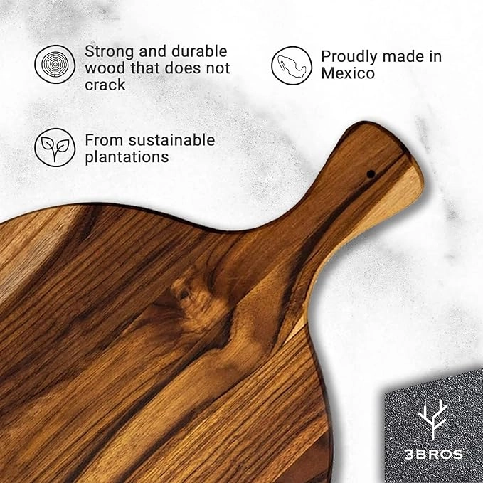 TABLA DE PICAR CIRCULAR CON MANGO MCB002 LISA MARRON - 1