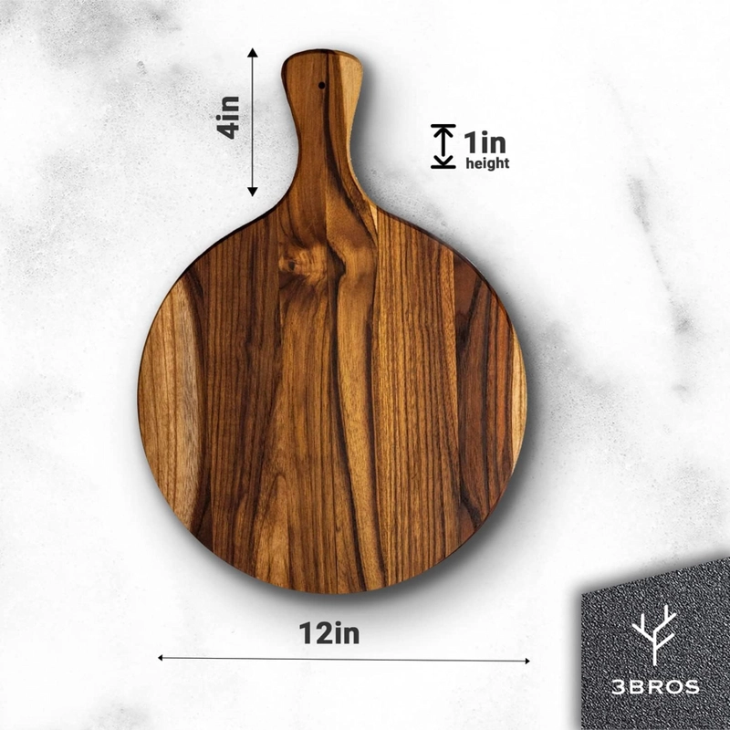 TABLA DE PICAR CIRCULAR CON MANGO MCB002 LISA MARRON - 3