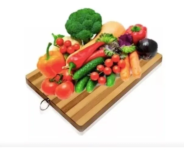 TABLA DE BAMBU PARA PICAR VERDURAS CARNES36X26X2CMRAYADA - 1