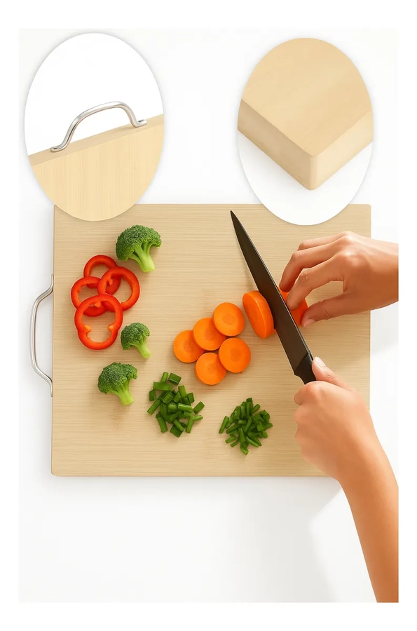 TABLAS DE COCINA DE BAMBU PARA CORTAR O SERVIR MANGO 36X26CM - 2