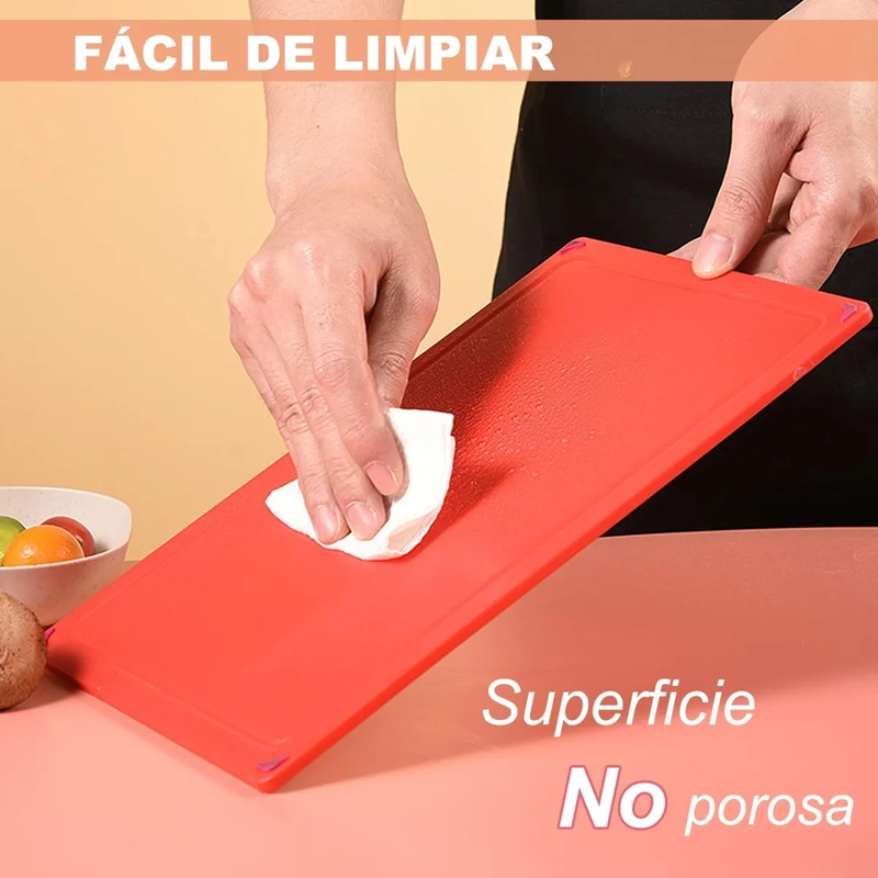 TABLAS PARA PICAR CON BASE Y COLORES INDICADORES 4 PIEZAS FL-02-2 CELESTE - 5