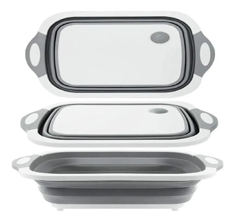 TABLA DE CORTAR 3 EN 1 DE SILICONA PLEGABLE DRENAJE COCINA TABLA PLEGABLE - 5