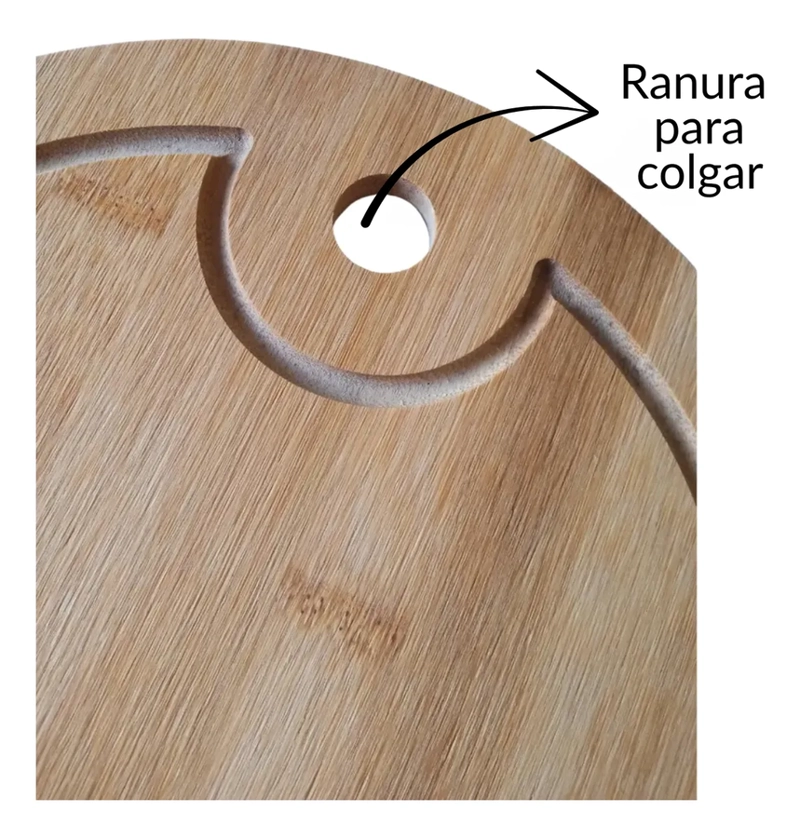 TABLA BANDEJA PARA PICAR CORTAR PICOTEO DE MADERA OVALADA - 2