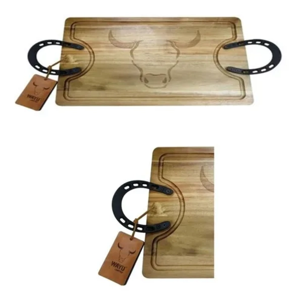 TABLA DE CORTAR WAYU DE MADERA LIMITED SMALL 40X26X03CM TABLA HERRADURA WAYU LIMITED SMALL CAFE - 4