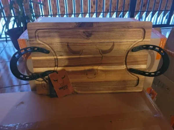 TABLA DE CORTAR WAYU DE MADERA LIMITED SMALL 40X26X03CM TABLA HERRADURA WAYU LIMITED SMALL CAFE - 5