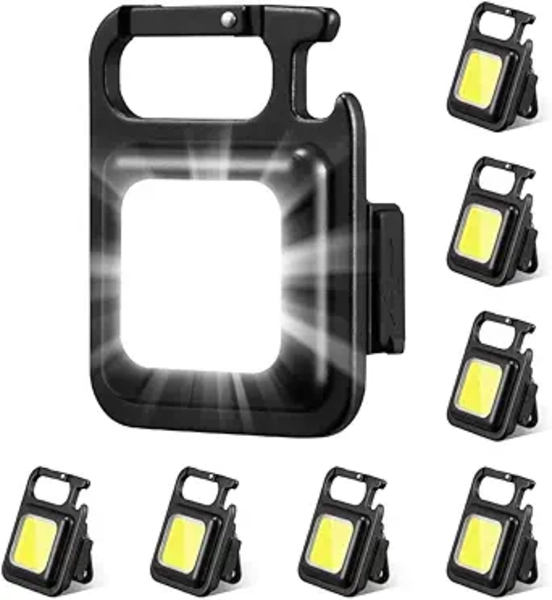 PACK 2 LINTERNAS LLAVERO LED COB GANCHO IMAN RECARGABLE - 2