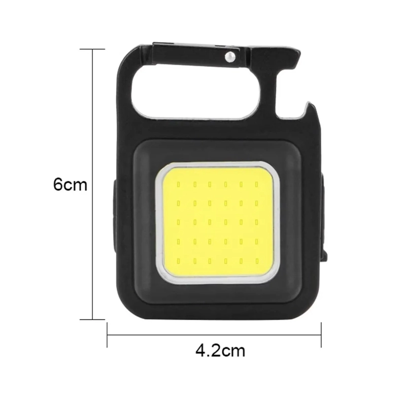 3X LINTERNA LED COB | LLAVERO GANCHO MOSQUETON MINI LIGHT BLANCO - 1