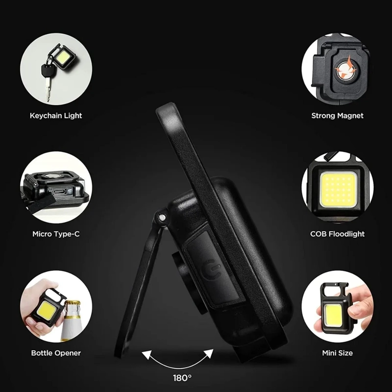 LLAVERO LINTERNA LED RECARGABLE CON DESTAPADOR MULTIFUNCION - 3