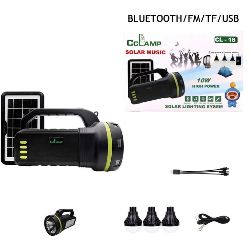 LINTERNA SOLAR KIT CAMPING AMPOLLETAS MP3 RADIO DISCO LIGHT COLOR DE LA LUZ BLANCO - 3