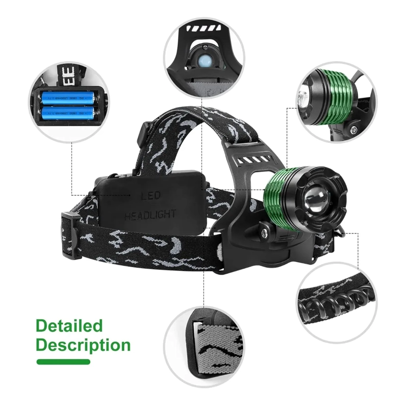 LINTERNA FRONTAL RECARGABLE FOCO MINERO FOCO LED PARA CAZAR - 2