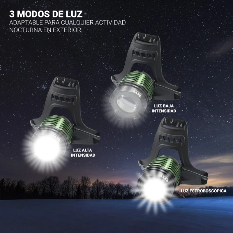 LINTERNA FRONTAL RECARGABLE FOCO MINERO FOCO LED PARA CAZAR - 5