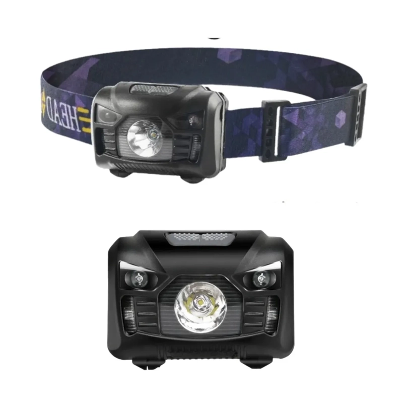 LINTERNA PARA LA CABEZA CON SENSOR INTELIGENTE Y IMPERMEABLE BLANCO NEGRO - 4