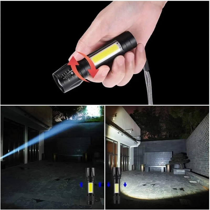 LINTERNA TACTICA RECARGABLE DE LARGA DISTANCIA LED BLANCO - 3