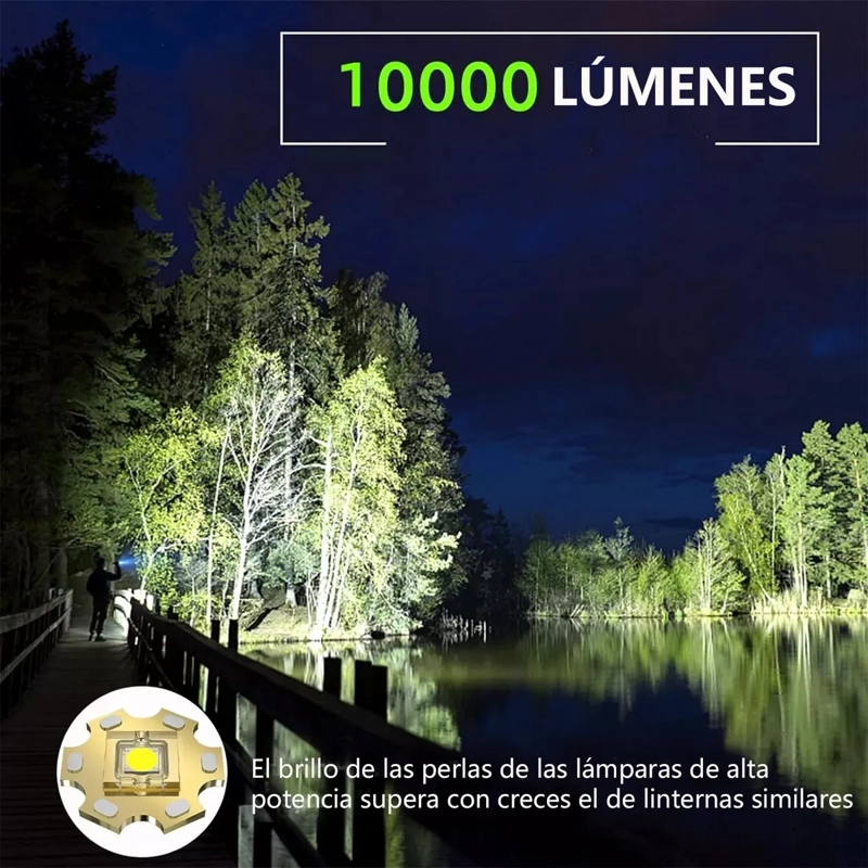 12000LM LINTERNA LED TACTICA RECARGABLE CON SIRENA - 5