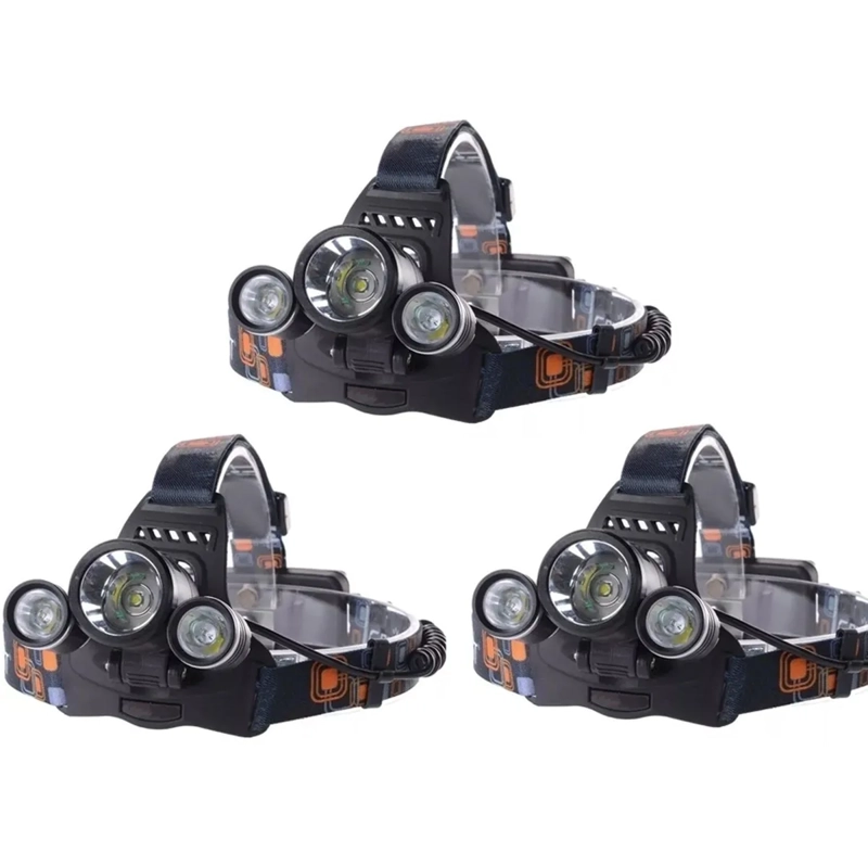 X3 LINTERNA CABEZA FRONTAL CINTILLO LUZ TRASERA T6 - 3