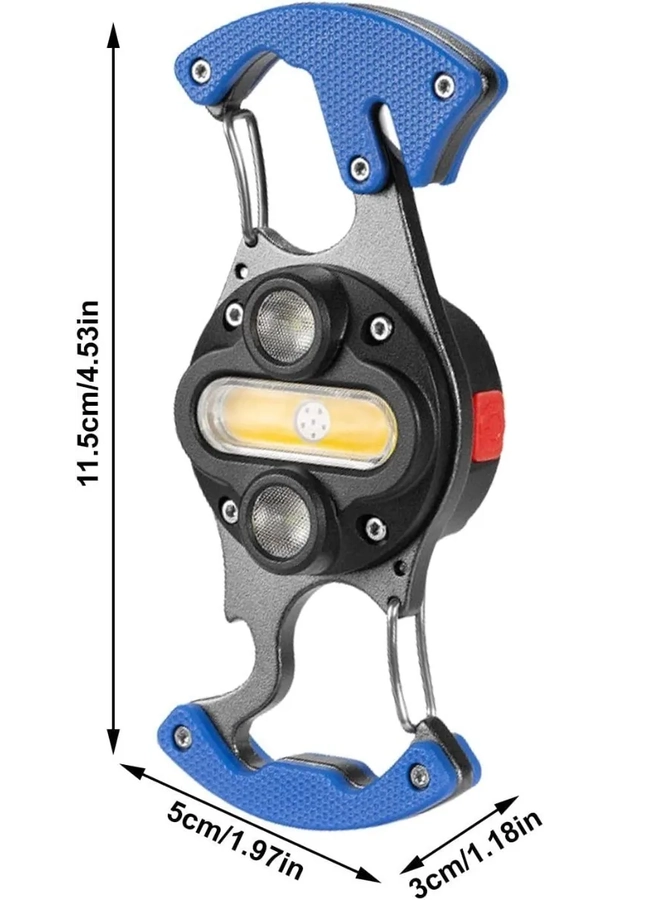 LINTERNA DE LLAVERO RECARGABLE PORTATIL COB LUZ LED 6 MODOS BLANCO FRIO/ CALIDA NARANJA - 2