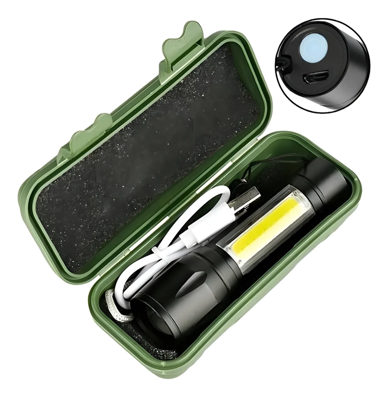 LINTERNA LED RECARGABLE MICRO USB LAMPARA LUZ COLOR DE LA LUZ BLANCO - 3