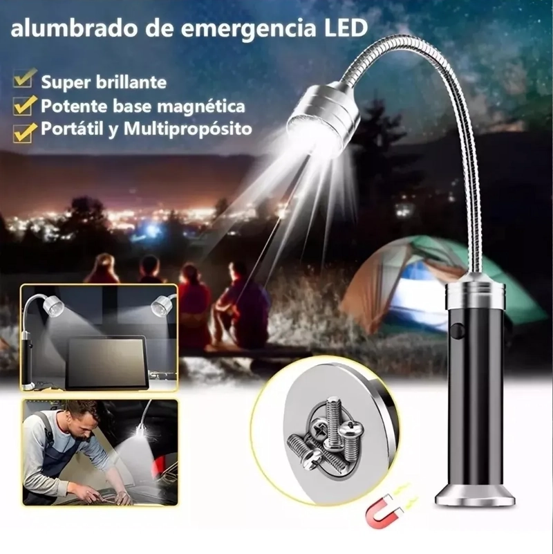 SET 2 LINTERNAS LUZ LED MAGNE TICA PARRILLA ASADO QUINCHO BBQ - 5