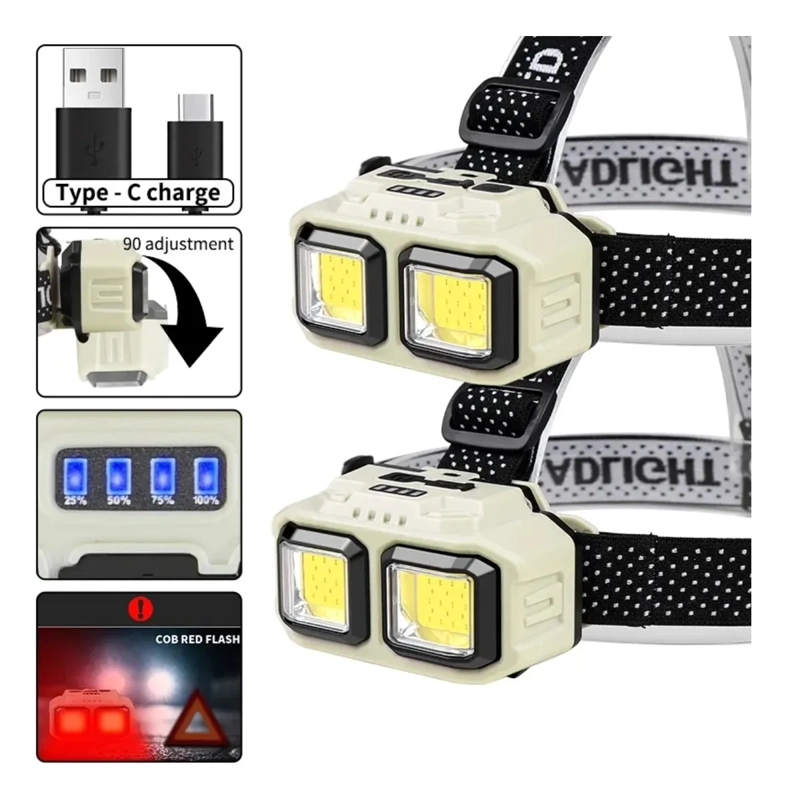 LINTERNA FRONTAL LED BRILLANTE 3000LM 300W LAMPARA CAMPING - 3