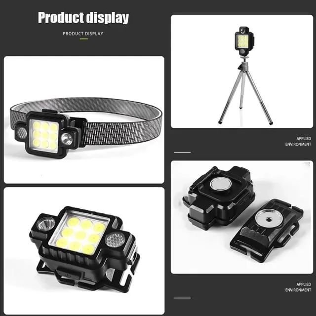 LINTERNA LED CINTILLO CON LLAVERO USB PARA ACAMPAR BLANCO NEGRO - 2