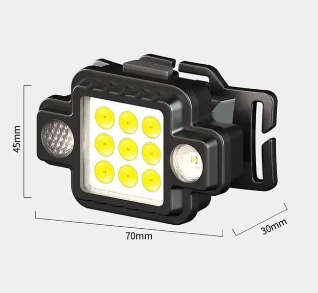 LINTERNA LED CINTILLO CON LLAVERO USB PARA ACAMPAR BLANCO NEGRO - 3