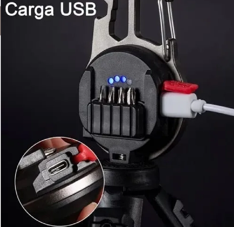 LINTERNA DE LLAVERO RECARGABLE PORTATIL COB LUZ LED BLANCO FRIO/ CALIDA - 3