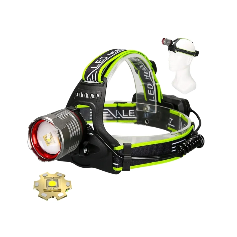 LINTERNA CABEZA ROJO LED DE ALTA POTENCIA PARA PESCA/CAZA LUZ ROJA - 3