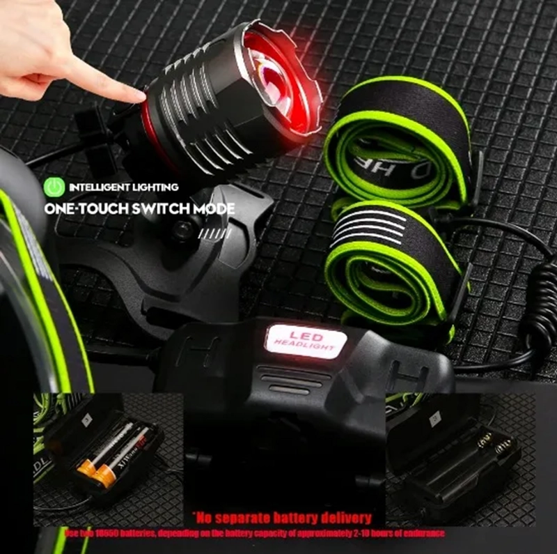 LINTERNA CABEZA ROJO LED DE ALTA POTENCIA PARA PESCA/CAZA LUZ ROJA - 4