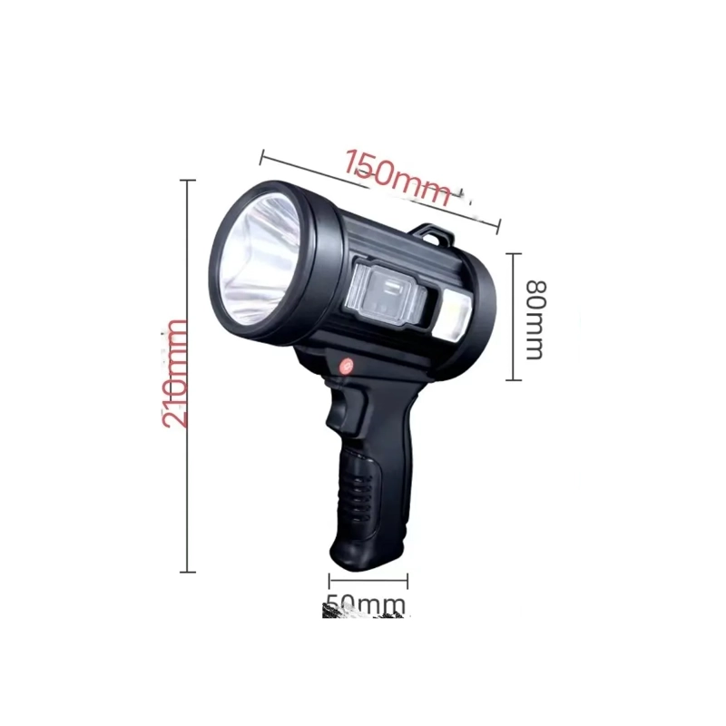 SUPER POTENTE LINTERNA LED DE MANO CARGA SOLAR BLANCO NEGRO - 3