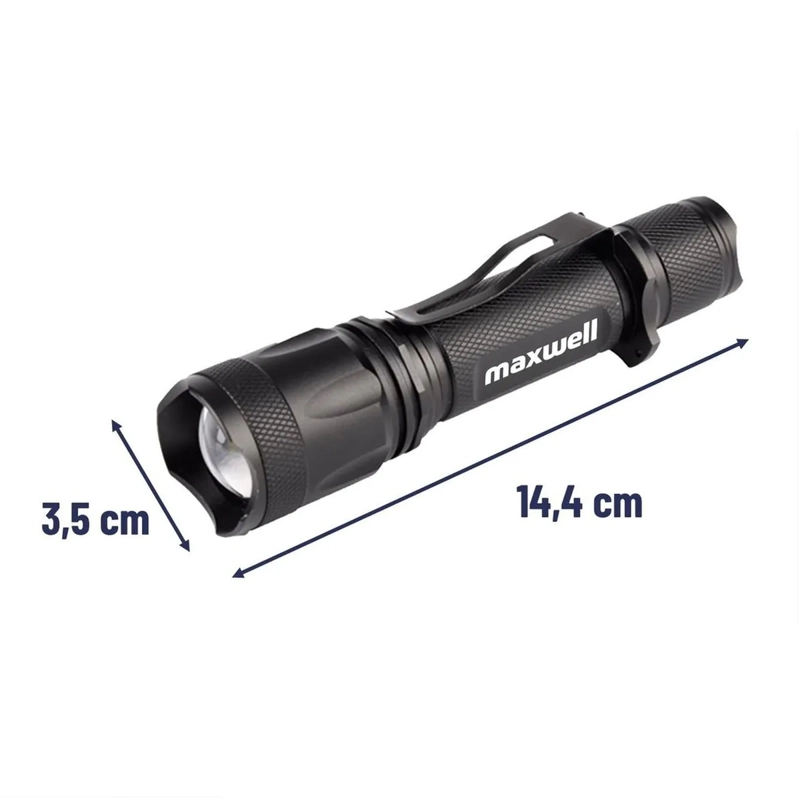 LINTERNA LED TACTICA MAXWELL RECARGABLE USB IMPERMEABLE - 1