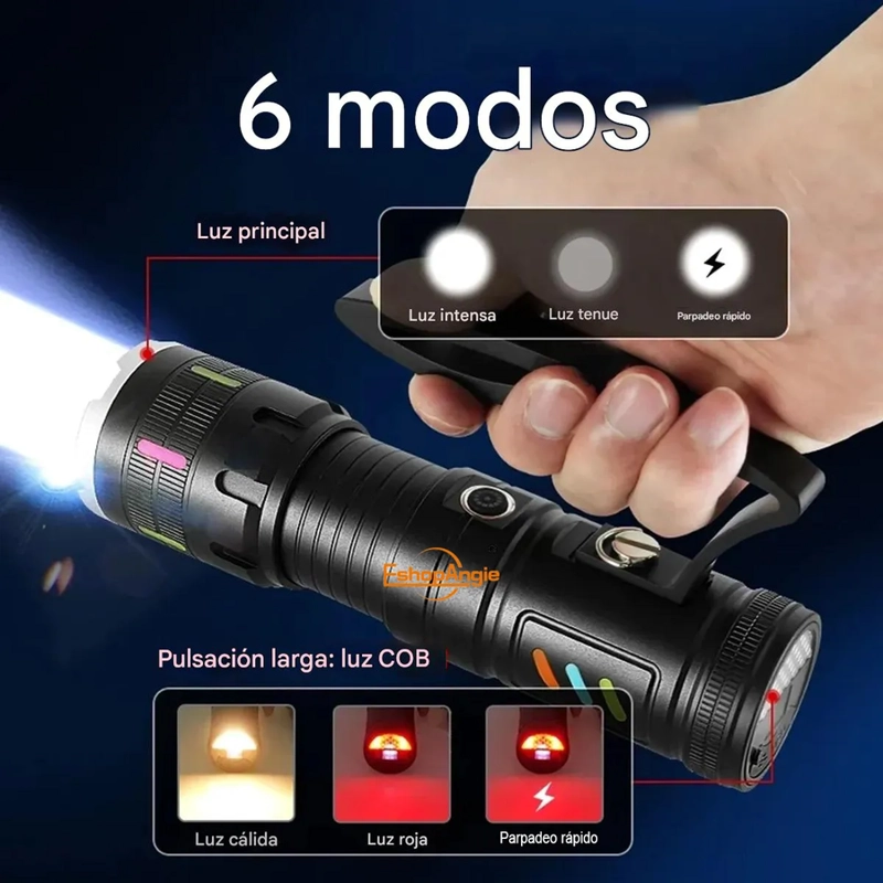 LINTERNA LED ULTRAPOTENTE CON ZOOM RECARGABLE - 1
