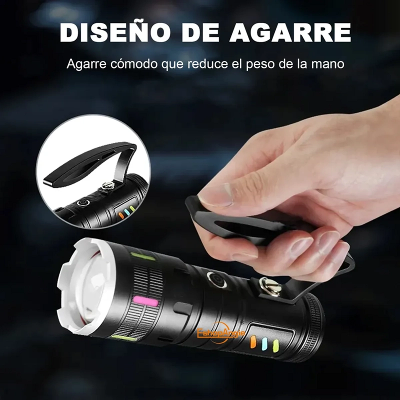 LINTERNA LED ULTRAPOTENTE CON ZOOM RECARGABLE - 2