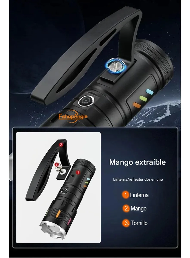 LINTERNA LED ULTRAPOTENTE CON ZOOM RECARGABLE - 4