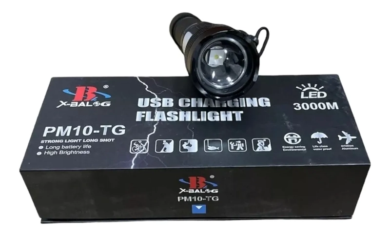 POTENTE LINTERNA ZOOM 3000 METROS USB LINTERNA DE CAMPING - 1